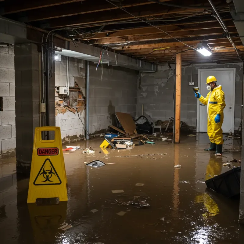 Flooded Basement Electrical Hazard in Hampden, ME Property